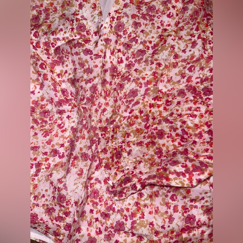 J Crew Women’s Ruffle Collar Floral Blouse (L) - Picture 5 of 7